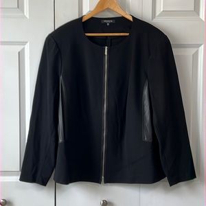 Lafayette 148 size jacket with leather accents